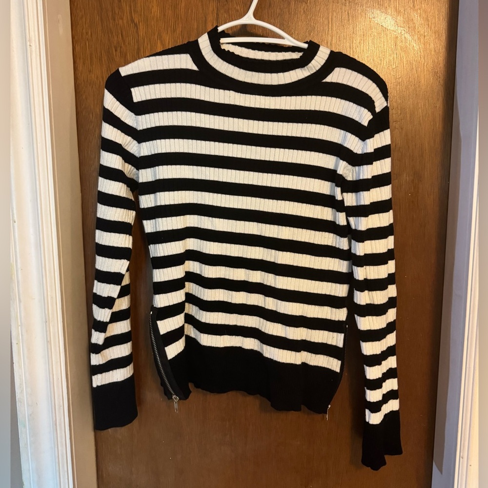 Jawbreaker Black and White Striped Sweater